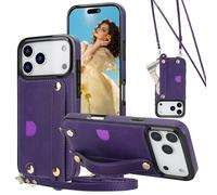 Fofvccv Crossbody Wallet Case for iPhone 17 Pro Max KB Purple