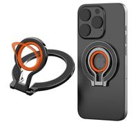Fofvccv Magnetic Ring Holder for MagSafe with Silicone Ring, Detachable Magnetic Phone Loop Grip Stand 360° Rotatable Kickstand with Metal Ring for iPhone 16/15/14/13/12/Samsung/Google, 8D BlackO