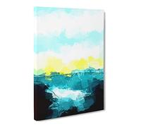 Fog Beneath The Mountain In Abstract Modern Canvas Wall Art Print Ready to Hang, Framed Picture for Living Room Bedroom Home Office Décor, 20x14 Inch (50x35 cm)