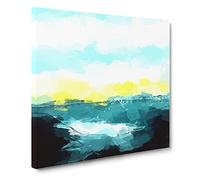 Fog Beneath the Mountain in Abstract Modern Canvas Wall Art Print Ready to Hang, Framed Picture for Living Room Bedroom Home Office Décor, 14x14 Inch (35x35 cm)