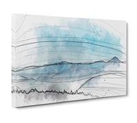 Fog Between The Mountains Canvas Print | Gallery Wrapped 30mm Frame Wall Art | 30x20 inches | Ready to Hang | Abstract Landscape Picture | Living Room Bedroom Lounge Office
