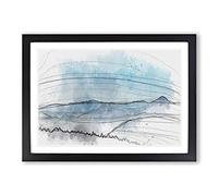 Fog Between The Mountains in Abstract Framed Print | A2 Black Framed Wall Art | Ready to Hang | Abstract Landscape Picture | Living Room Bedroom Lounge Office