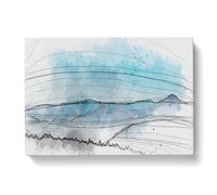 Fog Between The Mountains In Abstract Modern Art Canvas Wall Art Print Ready to Hang, Framed Picture for Living Room Bedroom Home Office Décor, 76x50 cm (30x20 Inch)