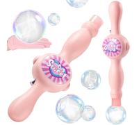 Fog Bubble Machine for Kids, Colorful Smoke Bubble Fog Machine, Elastic Bubble Fog Wand, Magic Interactive Fog Bubble Maker with Smoke (pink)