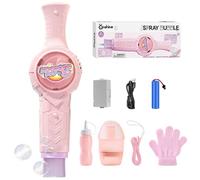 Fog Bubble Machine, Rechargeable Automatic Electric Smoke Bubble Machine, Magic Interactive Fog Bubble Maker with Smoke, Colorful Lights & Music, Bubble Fog Game (Pink)