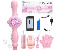 Fog Bubble Machine, Rechargeable Automatic Electric Smoke Bubble Machine, Magic Smoke Bubble Maker, Colorful Lights & Music, Bubble Fog Game (New Edition Pink)