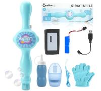 Fog Bubble Machine, Rechargeable Automatic Electric Smoke Bubble Machine, Magic Smoke Bubble Maker, Colorful Lights & Music, Bubble Fog Game (New Edition Blue)