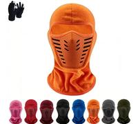 Fog-Free Winter Sport Balaclava, Anti-Fog Windproof Cold-Stop Face Mask, Fleece-Lined Warm Hat for Women and Men (UK, Alpha, One Size, Orange)