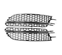 Fog Grille For A6 C7 Pre-facelift 2012 2013 2014 2015 2Pcs Car Front Bumper Fog Lights Lamp Grille Honeycomb Mesh Grill 4G0807681 4G0807682(Black B)