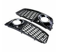 Fog Lamp Frame Trim, For A4, For B8 2008 2009 2010 2011 2012 Car Front Bumper Fog Light Lamp Mesh Grill Grille Chrome Glossy Accessories(Black)(Chrome)
