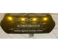 Fog Lamp Grill Car Front Grill Modified For Toyota For Hilux For Revo 2021-2022, Bumper Mask Mesh Racing Radiator Ventilation Grille( Grill Amber Light)