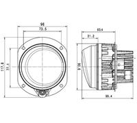 HELLA 1N0 011 988-051 LED-Front Fog Light - 90mm Performance L4060 - 12/24V - round - Fitting - Clear diffusing lens - Lens Colour: Crystal clear - Plug: FEP - left