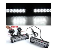 Fog Light 12v Warning Flashing Beacon 2piece LED Police Lights For Car Grill Wireless Auto Stroboscopes Red Blue Automotive Led Strobe Light(White Manual)