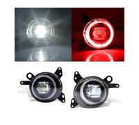 Fog Light 2piece Angel Eye Fog Lamps Car LED DRL Daytime Running Lights 12V For Mitsubishi For Lancer For Lancer-ex 2008-2010 2011 2012 2013(White Red Rings)