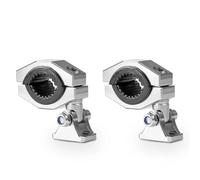 Fog Light Bracket Bracket Light Motorcycle Spotlight Mount Bracket Auxiliary Headlight Clamps 18-30mm Tube Clip for Moto ATV Fog Light Holder(2pcs Grey Silver)