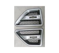 Fog Light Cover 2PCS Car Side Fender Spoiler Outflow Vent For For Freelander 2 LR2 2008-2015 Car Door Side Grille Vent Mesh Grill Front Bumper Grille(Silver)
