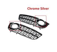 Fog Light Cover Compatible For Audi A5 Coupe/Sportback 2008-11 Cabriolet 2010-2011 Car Front Bumper Fog Light Lamp Grille Grill Cover Mesh(WIth Chrome)