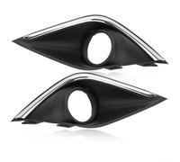 Fog Light Cover Trim Bezel Pair for Mitsubishi 2016-2019, Front Bumper Chrome Frame Left Right, Black ABS Plastic Car Lighting Accessories