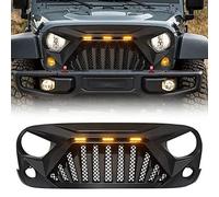 Fog light Frame Car Front Grill Fits for Jeep For Wrangler JK 2007-2017, Bumper Radiator Mesh Racing Grille Body Styling Accessory