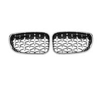 Fog Light Grill Car Diamond Grill Front Kidney Bumper Grilles Racing Grill Silver Grille For BMW For E81 E82 E87 E88 128I 130I 135I 1 Series 2007-2011 Grilles(Silver)