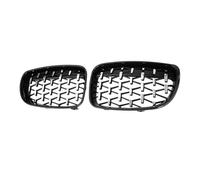 Fog Light Grill Car Diamond Grill Front Kidney Bumper Grilles Racing Grill Silver Grille For BMW For E81 E82 E87 E88 128I 130I 135I 1 Series 2007-2011 Grilles(Black Silver)