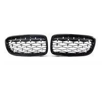 Fog Light Grill Diamond Front Bumper Kidney Grill Double Slat Racing Sport Grille For BMW For 3 Series F30 F31 F35 2011-2019 Car Accessories Grilles(Black and Sliver)