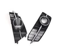 Fog Light Grille Compatible With A6 C7 A6L 2015-2018 2x Front Bumper Fog Light Grille Fog Lamps Mask Cover 4G0807681AG,4G0807682AG(Silver)