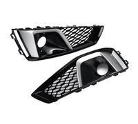 Fog Light Grilles Compatible With For A4 B9 S4 2019 2020 1Pair Car Front Grille Honeycomb Cover Mesh Grill OEM: 8WD807681J 8WD807682J(Black)