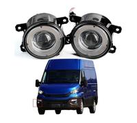 Fog Light Lamp 2 X H11 LED Fog Light Angel Eye DRL For Iveco For Daily VI 2014 2015 2016 2017 2018 2019 2020 2021 2022 2023 Car Glass Lens Fog Lamp Work Light(White and White)