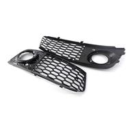 Fog Light Lamp Grille Front Bumper Honeycomb Mesh Grill Left Right Front Bumper Fog Light Grill Cover Compatible With A4 B8 2008 2009 2010-2012 8KD807681
