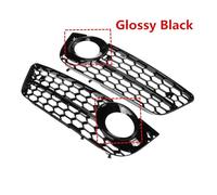 Fog Light Mesh Grill Cover Compatible For Audi A5 Coupe/Sportback 2008-2011 A5 Cabriolet 2010-2011 Front Bumper Grill Car Styling(With Black)