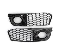 Fog Light Trim Compatible With A4 B8 Standard 2009 2010 2011 2012 Car Front Bumper Fog Light Lamp Grille Honeycomb Mesh Hex 8KD807682 8KD807681(Black)