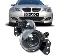 Fog Lights with Lens Clear Glass Black suitable for BMW 5 Series E60 E61