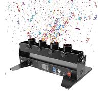 Fog Machine 4 Heads Confetti Machine Confetti Launcher Cannon Machine Confetti Booster W/Dmx512 & Remote Control Stage Effect Machine 8-10M Jet Height, For Special Event, Parties, Club, Wedd