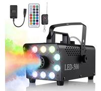 Fog Machine 500W Smoke Machine with 10 RGB LED & Wireless Remote Control, Suitable for Party, Disco Dj Effect, Christmas, Wedding, Stage Performances
