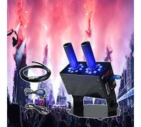Fog Machine Co2 Fog Machine Led Air Column Smoke Machine, Double Pipe Co2 Cannon, Stage Equipment For Dj, Club,Wedding,Party Stage Fog Machine (Color : Schwarz)