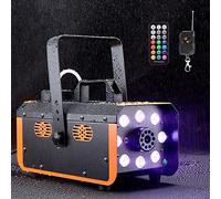 Fog Machine, Hakuta Rainproof Smoke Machine with 2300 CFM Output of Fog and 2 Remotes, 8 LED Lights with Fade, Flash, Smooth and Strobe Effect for Party, Wedding, Halloween and DJ Stage
