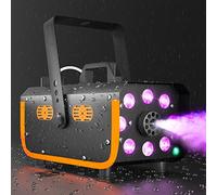 Fog Machine, HAKUTA Waterproof Fog Machine 500 W with 2300 CFM Mist Output and 2 Remote Controls, 8 LED Lights with Fade, Flash, Smooth and Strobe Effect for Party, Wedding, Halloween, etc