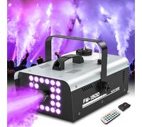 Fog Machine Halloween Outdoor Indoor, 1500W Smoke Machine Fog with 24 LEDs Strobe Lights and Remote for DJ Party Disco Stage Wedding