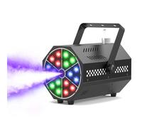 Fog Machine Outdoor, Mini 500W 18-Led R/g/b Fog Machine Controlled By Remote with Led Auto-chasing,jump,pulse,strobe Mode and 7 Static Colors Ideal for Halloween Events & Stage Productions