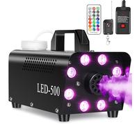 Fog Machine, Smoke Machine with 13 Colors 8 LED Lights for Halloween Indoor Outdoor Party