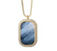 fog mist clouds mountain nature Necklace Pendant Diamond Crystal Golden Jewelry