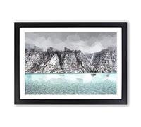Fog Over Baffin Island in Canada in Abstract Framed Print | A2 Black Framed Wall Art | Ready to Hang | Abstract Landscape Picture | Living Room Bedroom Lounge Office