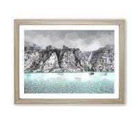 Fog Over Baffin Island In Canada In Abstract Modern Art Framed Print | A2 Oak Framed Wall Art | Ready to Hang | Abstract Landscape Picture | Living Room Bedroom Lounge Office