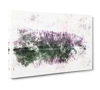 Fog Over Forest In Italy Watercolour Canvas Print | Gallery Wrapped 30mm Frame Wall Art | 20x14 inches | Ready to Hang | Modern Landscape Picture | Living Room Bedroom Lounge Office