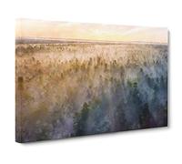 Fog Over The Forest Canvas Print | Gallery Wrapped 30mm Frame Wall Art | 24x16 inches | Ready to Hang | Abstract Landscape Picture | Living Room Bedroom Lounge Office