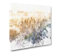 Fog Over the Forest Watercolour Canvas Print | Gallery Wrapped 30mm Frame Wall Art | 20x20 inches | Ready to Hang | Modern Landscape Picture | Living Room Bedroom Lounge Office
