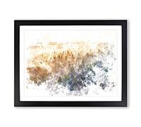 Fog Over The Forest Watercolour Modern Framed Wall Art Print, Ready to Hang Picture for Living Room Bedroom Home Office Décor, Black A4 (34 x 25 cm)