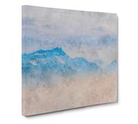 Fog Over the Lake Canvas Print | Gallery Wrapped 30mm Frame Wall Art | 14x14 inches | Ready to Hang | Abstract Landscape Picture | Living Room Bedroom Lounge Office