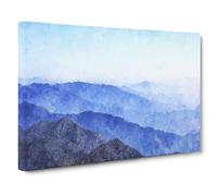 Fog Over the Mountain Valleys Canvas Print | Gallery Wrapped 30mm Frame Wall Art | 30x20 inches | Ready to Hang | Abstract Landscape Picture | Living Room Bedroom Lounge Office